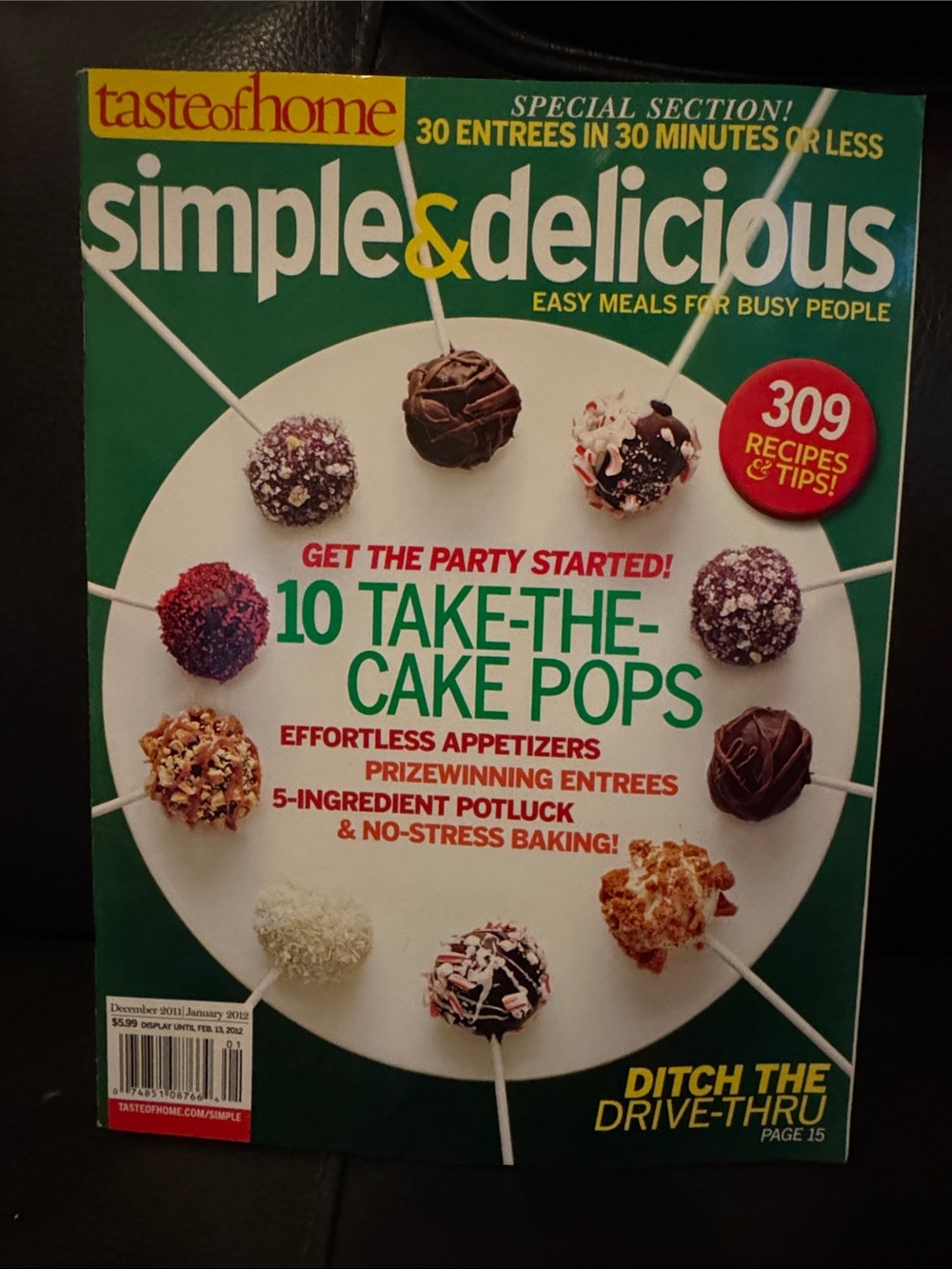 5/$15 taste of home Simple & Delicious Magazine - December January 2012